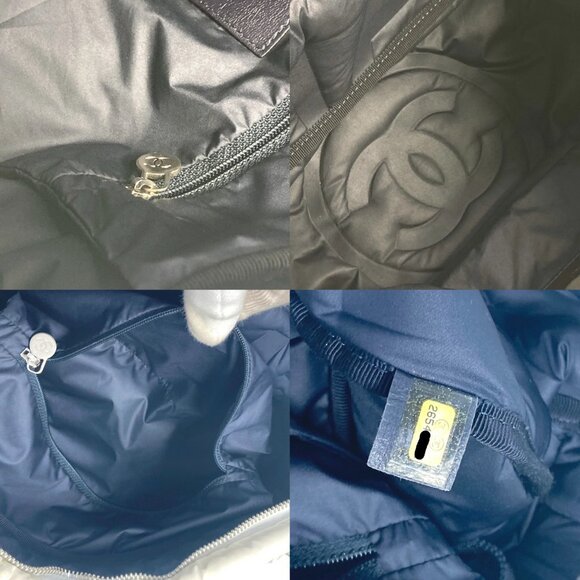 CHANEL fringe CocoNeige CC Coco Logo Crossbody Shoulder Bag Nylon White - Picture 15 of 15